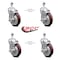 Service Caster 5 Inch Maroon Polyurethane Swivel 12mm Threaded Stem Caster Set with Brake SCC-TS20S514-PPUB-MRN-TLB-M1215-4 - alternate 4